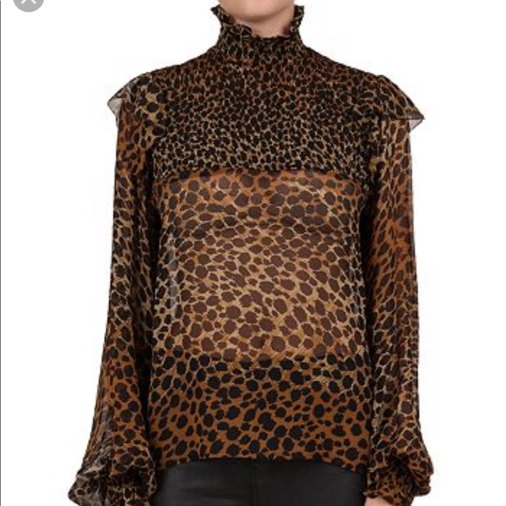 ISO The Kooples Leopard Smocked Blouse